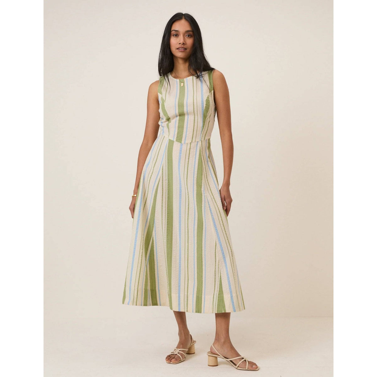 Striped Cedar Midi Dress