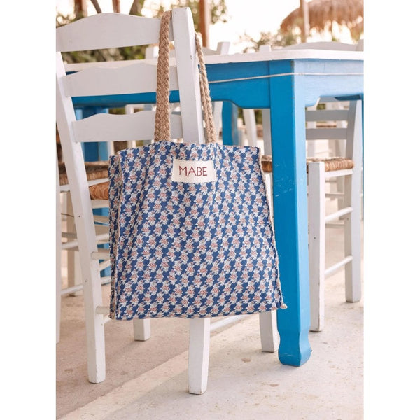 Blockprint & Jute Tote