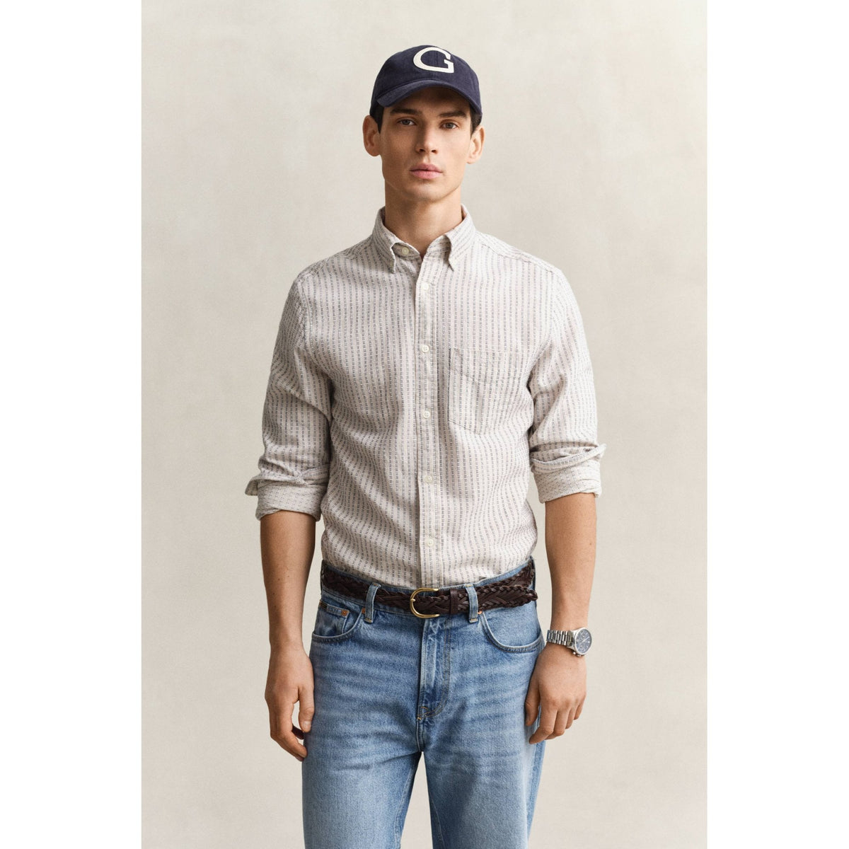 Striped Linen Blend Shirt