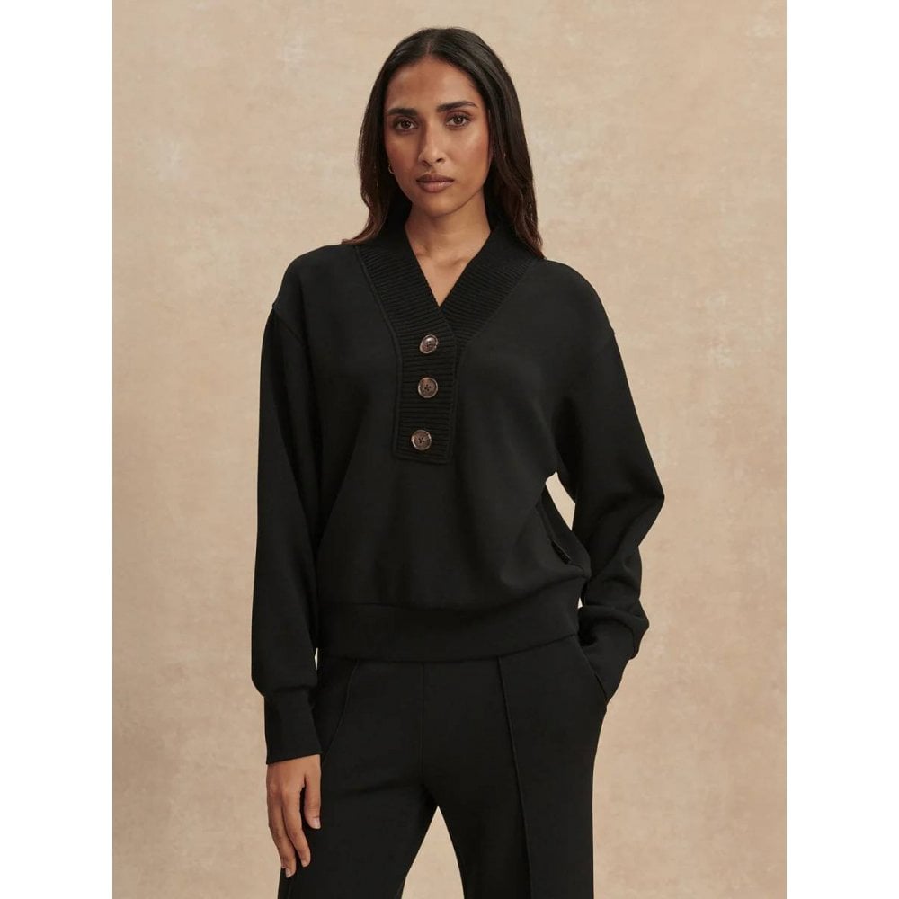 Lucine Button Front Sweat