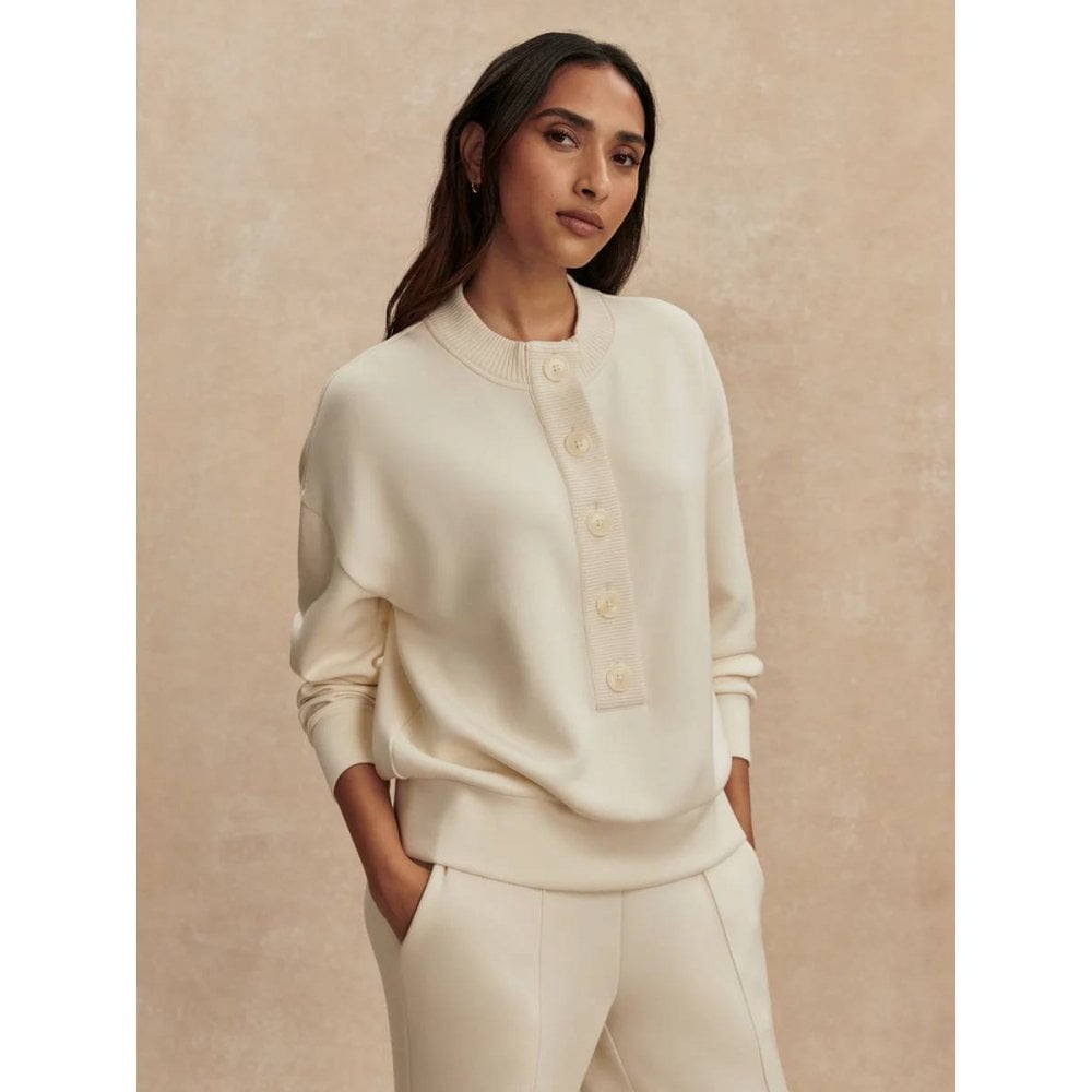 Reena Button Front Sweat