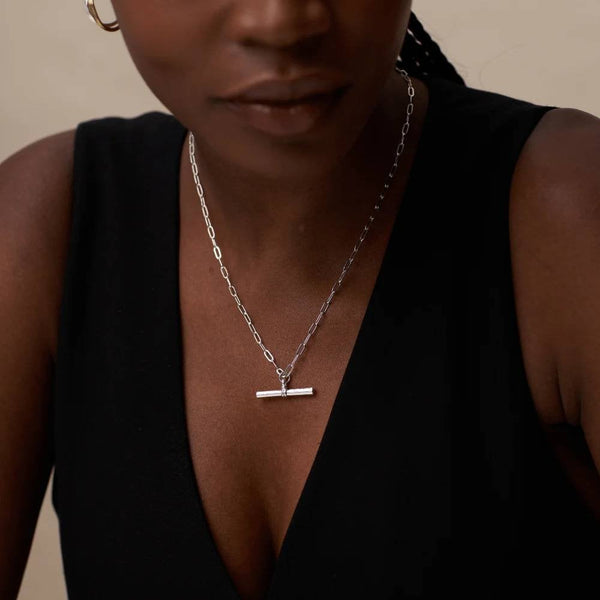 Chunky T-Bar Mid Length Necklace