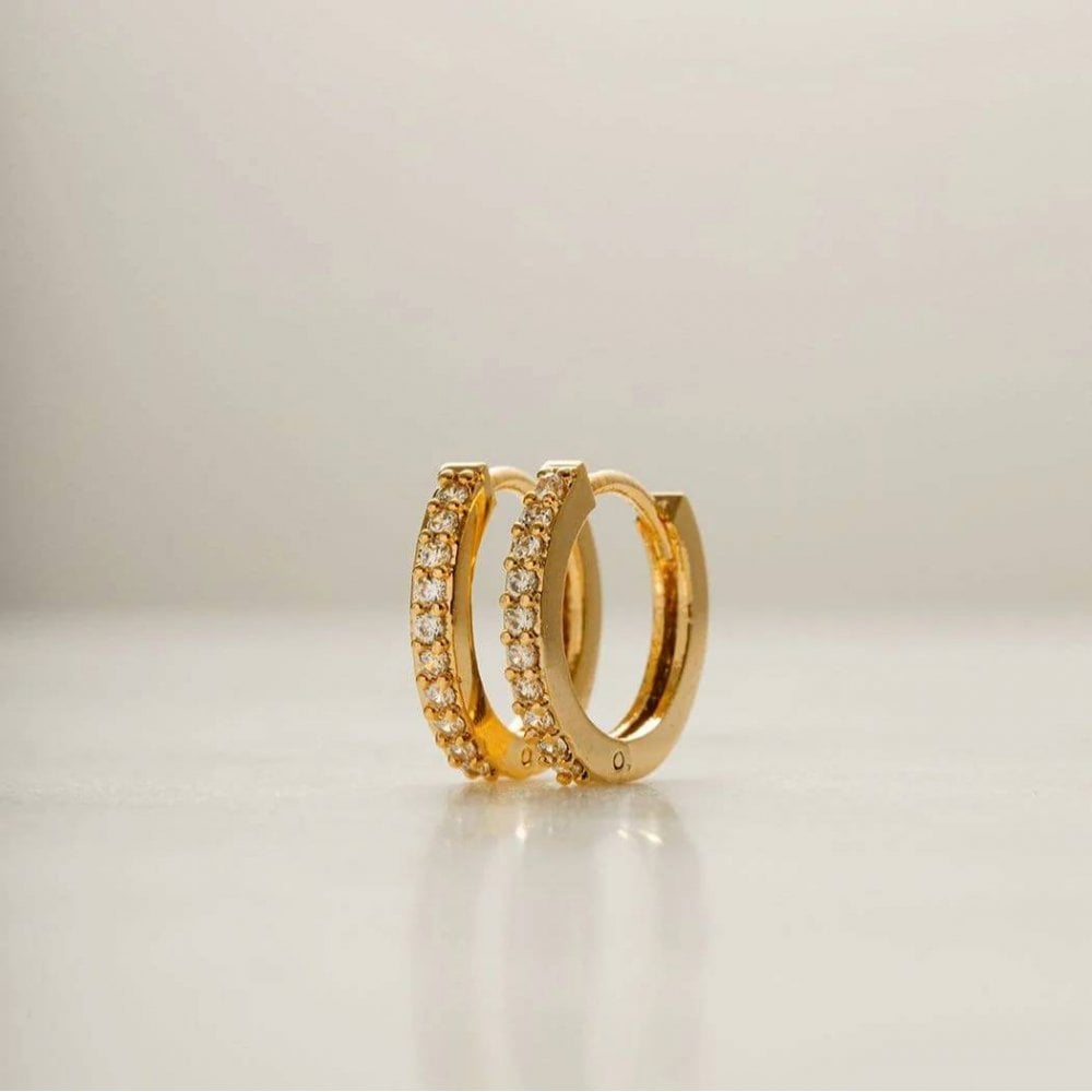 Mini Pavé Huggie Hoop Earrings
