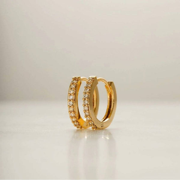 Mini Pavé Huggie Hoop Earrings