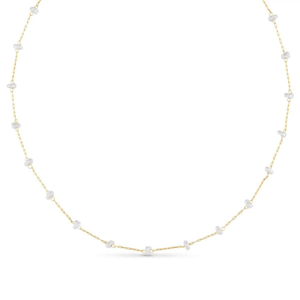 Pearl Stationed Chain Necklace