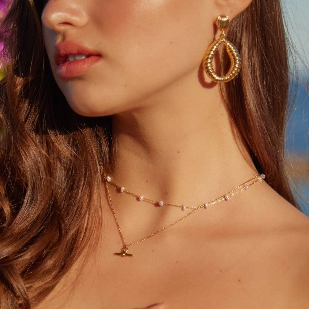 Pearl Stationed Chain Necklace