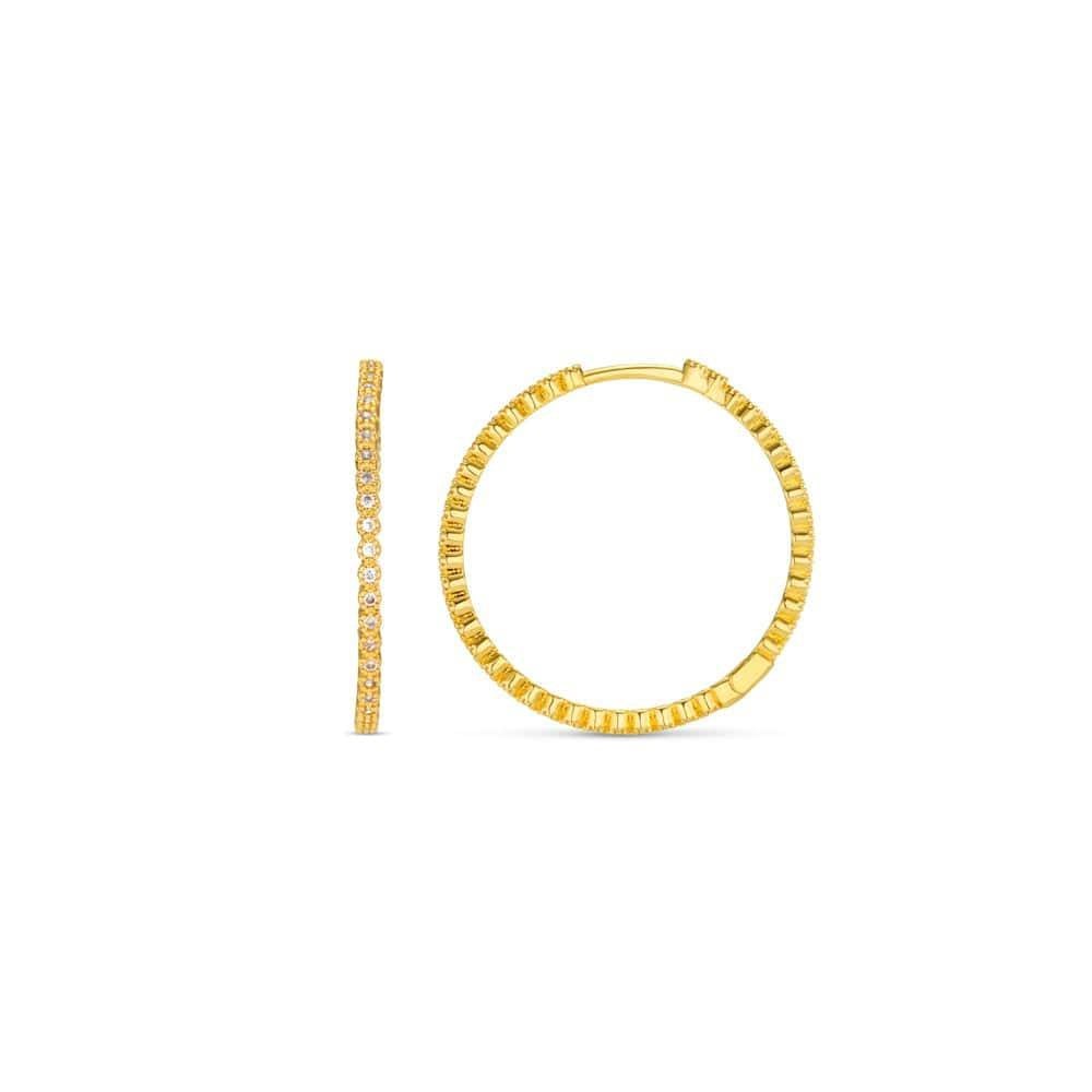 Fine Pavé Mid-Size Hoop Earrings