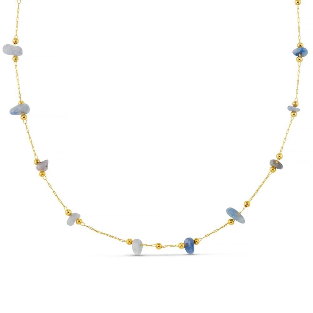 Semi-Precious Sodalite Stationed Chip Necklace