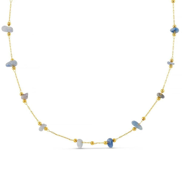 Semi-Precious Sodalite Stationed Chip Necklace
