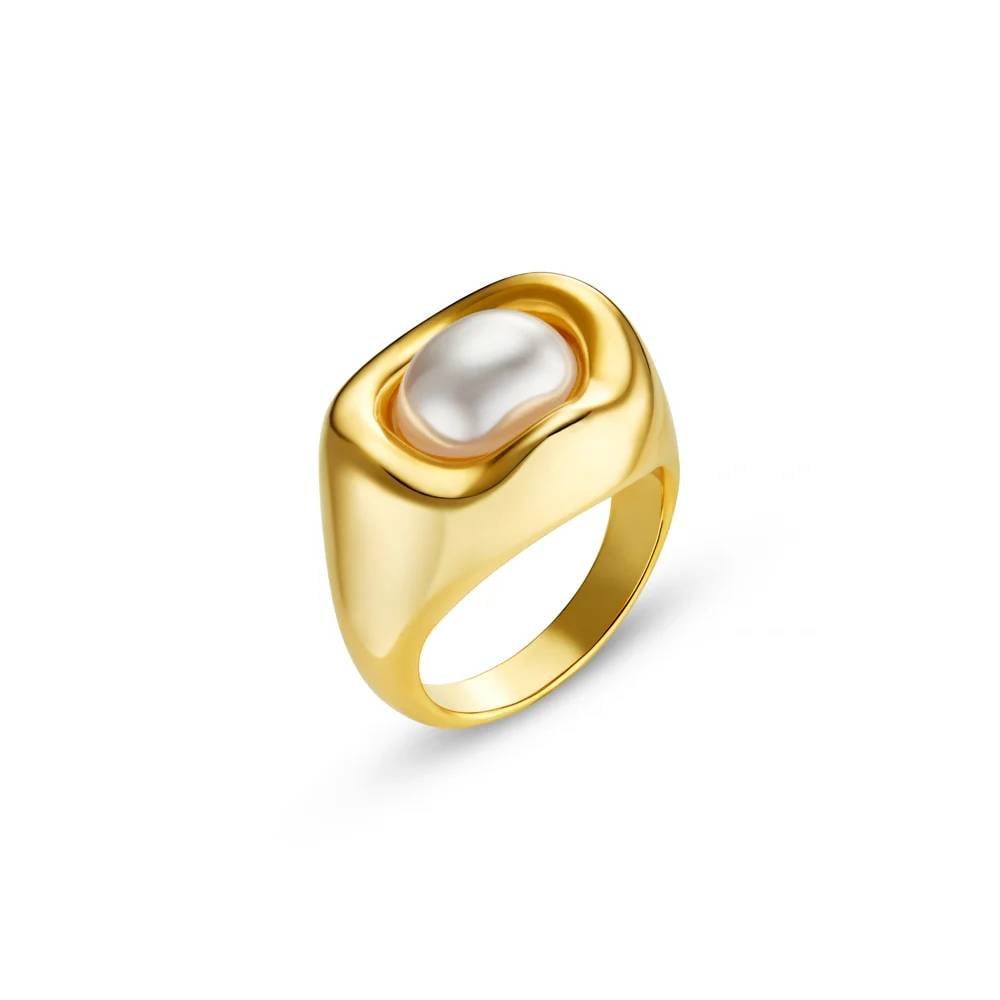 Statement Molten Pearl Ring