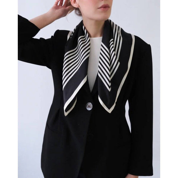 NO. 2 Black Silk Scarf