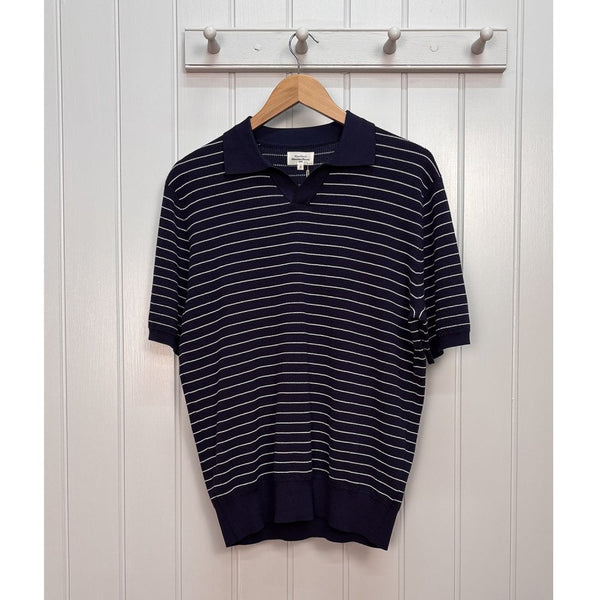 Striped Waffle Knit Polo