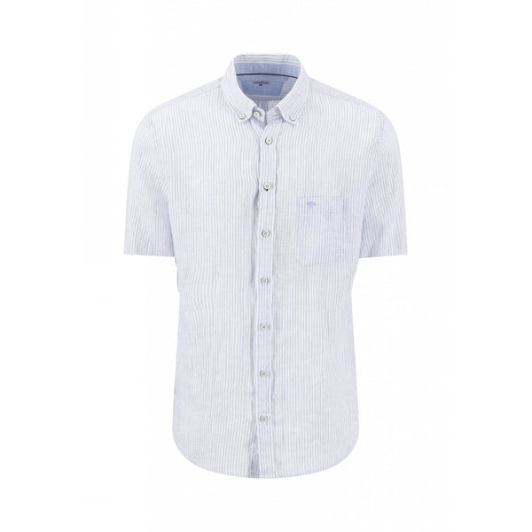 Linen Stripe Short Sleeved Shirt