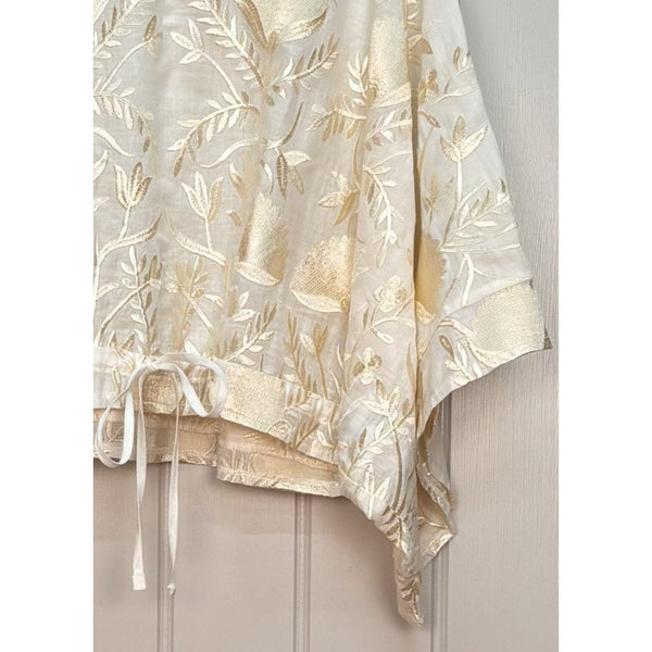 Drawstring Cropped Blouse