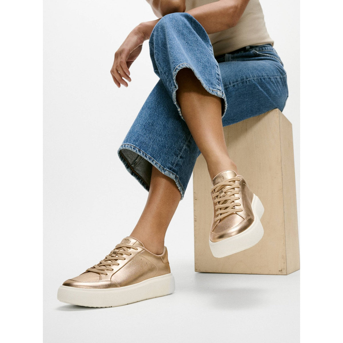 RTG Metallic-Leather Trainers