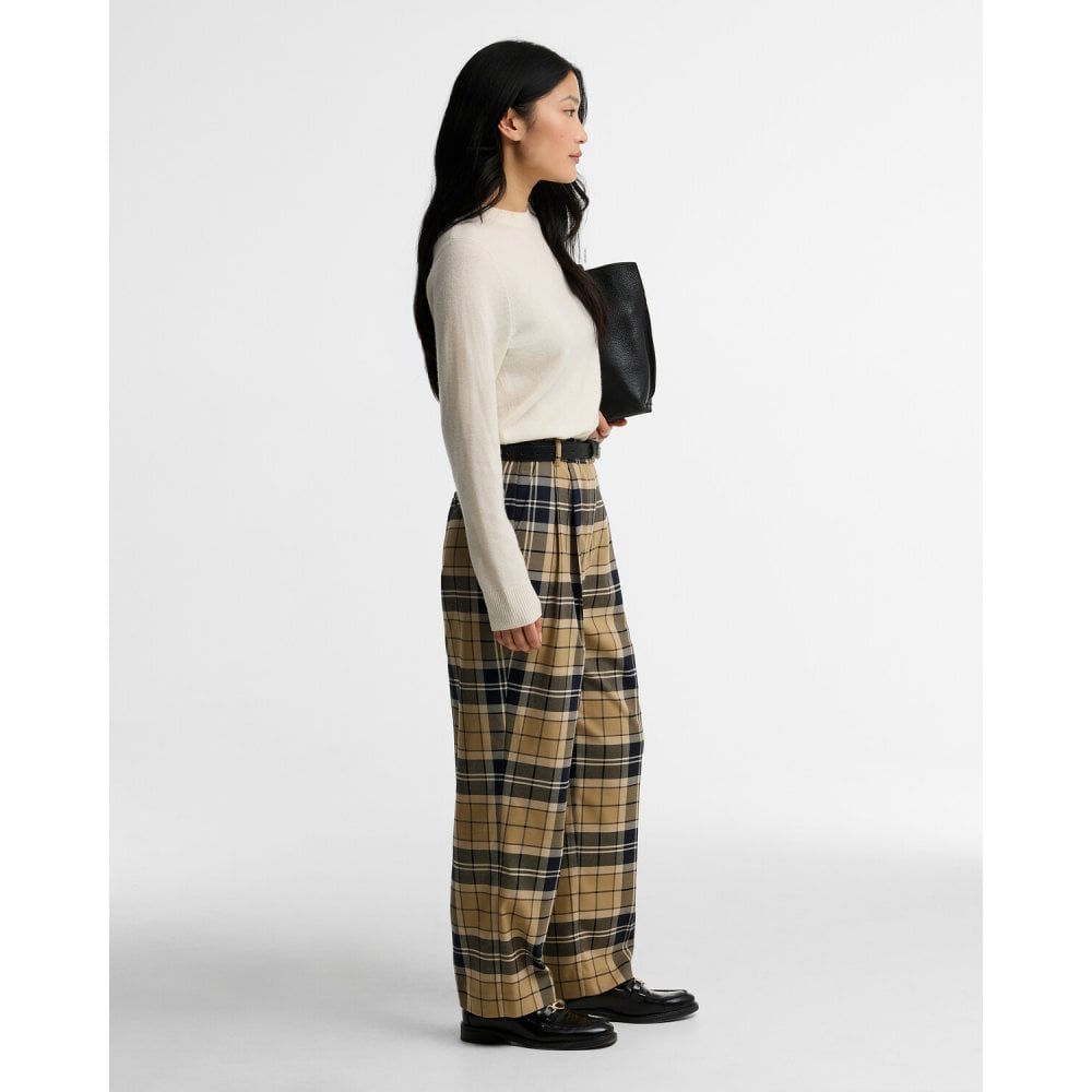 Delilah Tartan Straight-Leg Trousers