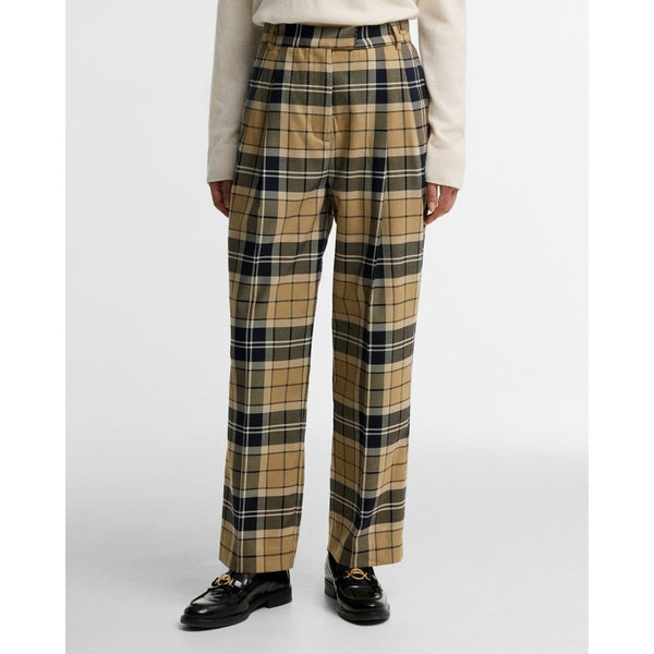 Delilah Tartan Straight-Leg Trousers
