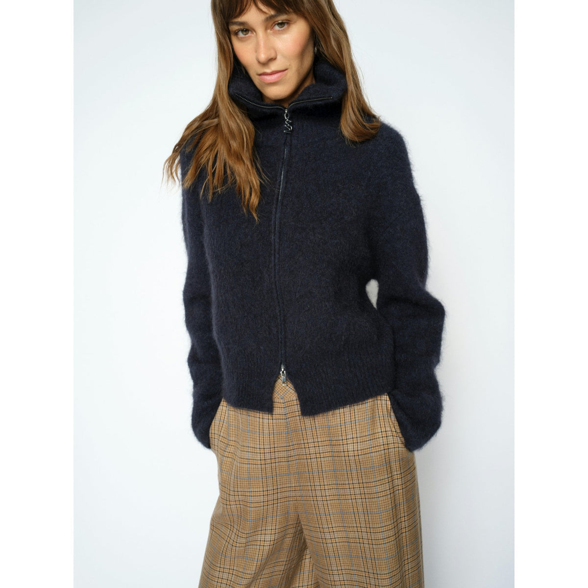 Hulda Knit Zip Cardigan
