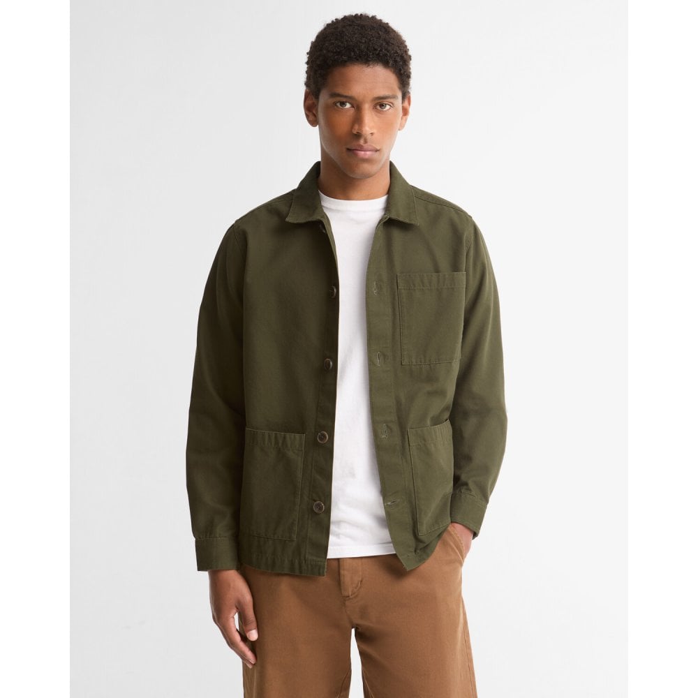 Tartan Trimmed Washed Overshirt