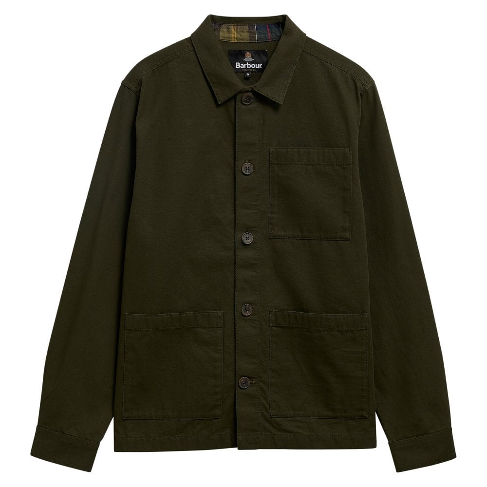 Tartan Trimmed Washed Overshirt