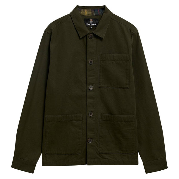 Tartan Trimmed Washed Overshirt