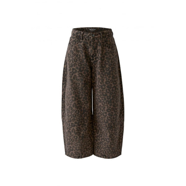 Animal Print Barrel Jeans