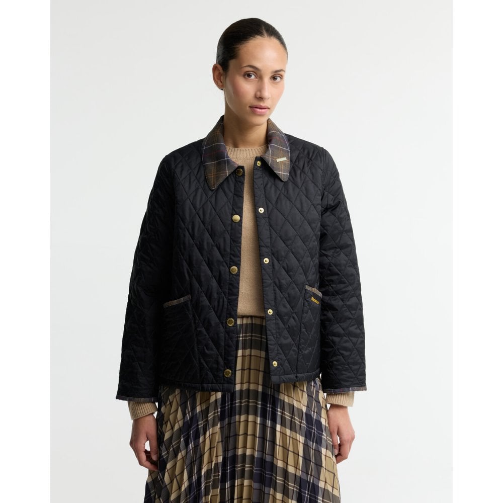 Icons Tartan Collar Cropped Liddesdale Quilted Jacket