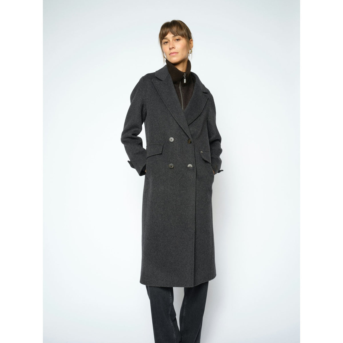 Alva Loisa Mock Neck Coat