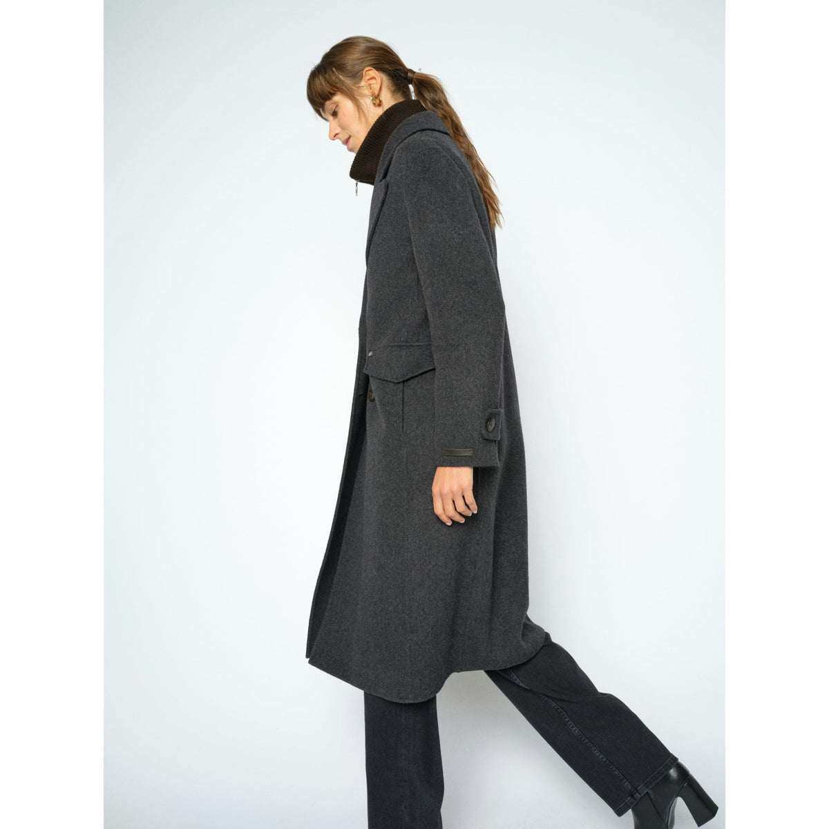Alva Loisa Mock Neck Coat