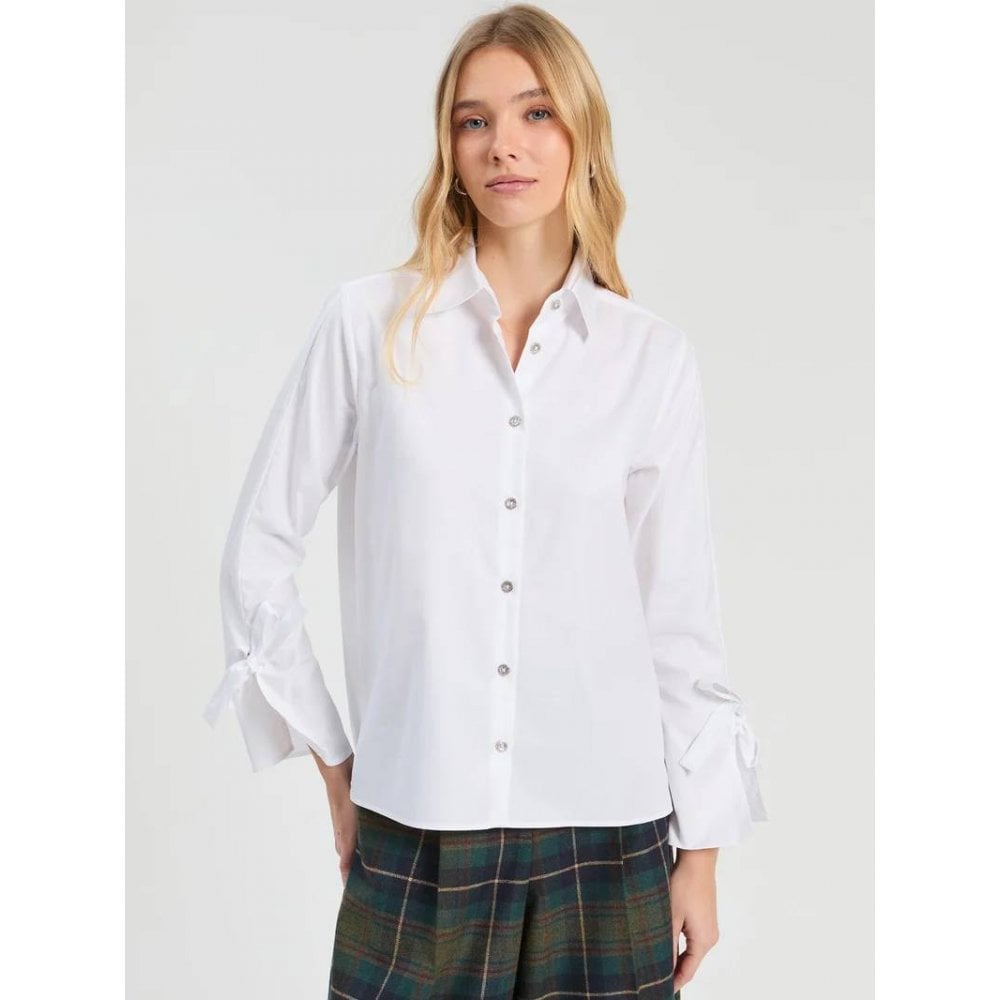 White Shirt Ties on Cuffs