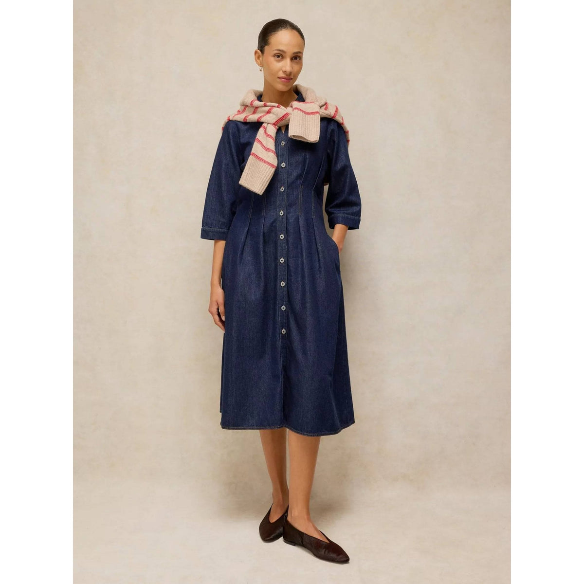 Luna Denim Pleat Dress