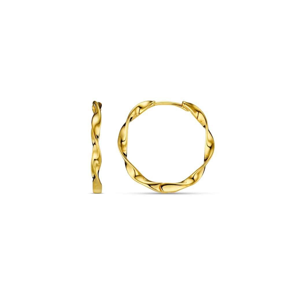 Ribbon Mid-Size Hoop Earrings