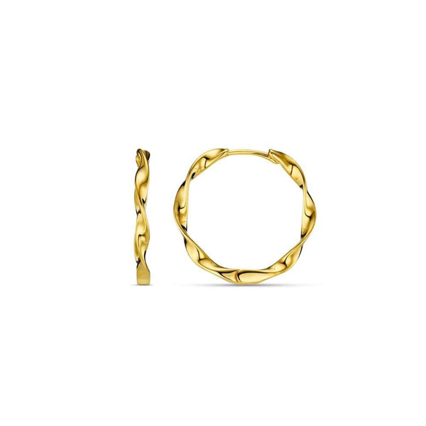 Ribbon Mid-Size Hoop Earrings
