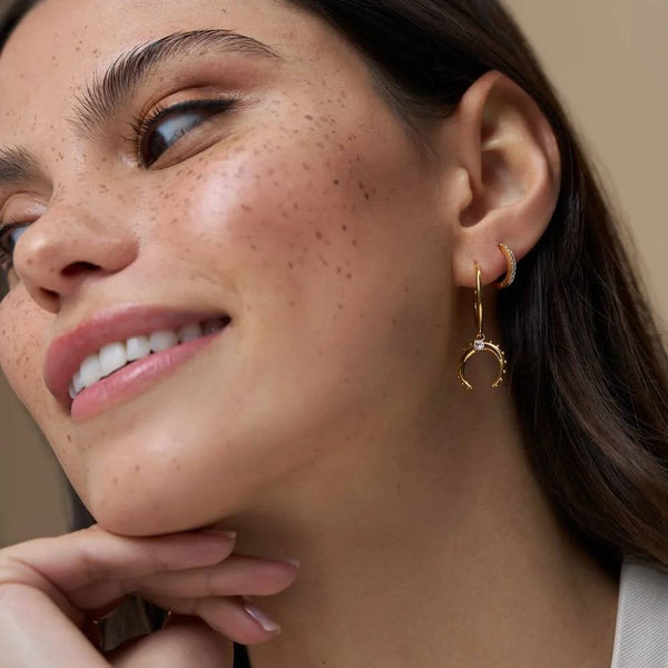 Desert Moon Horseshoe Hoop Earrings