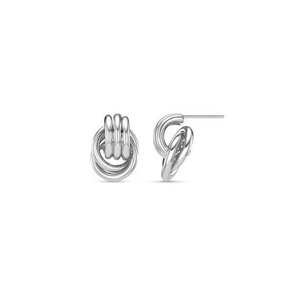Mini Polished Interlocking Earrings