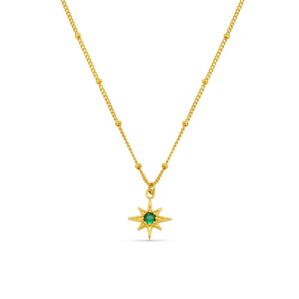Emerald Star Charm Necklace