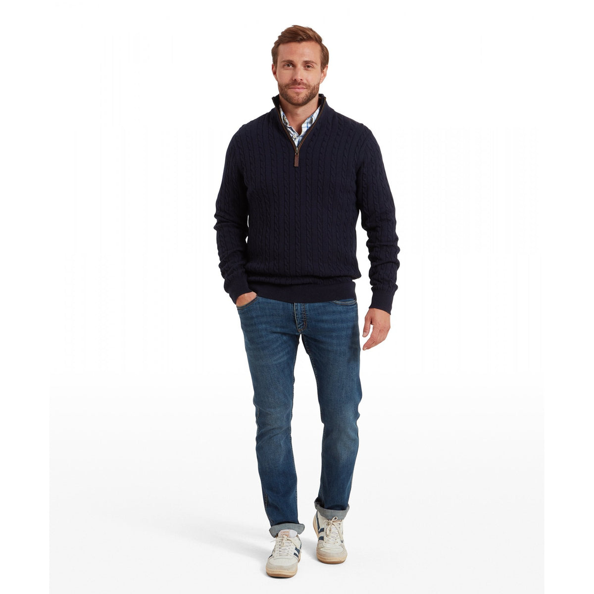 Calton Cable Quarter Zip Jumper