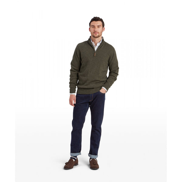 Calton Cotton Cashmere Quarter Zip Jumper