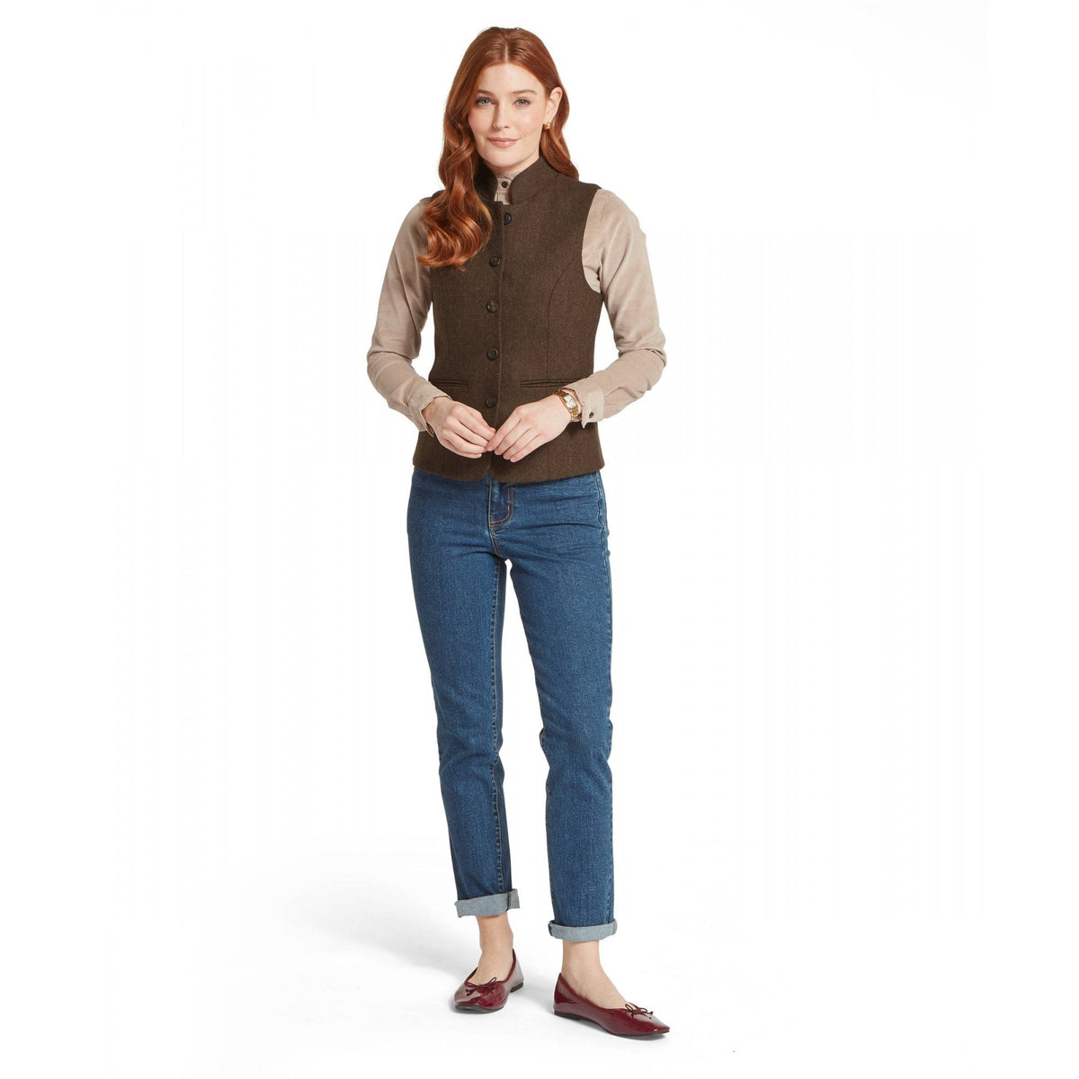 Millport Tweed Nehru Waistcoat