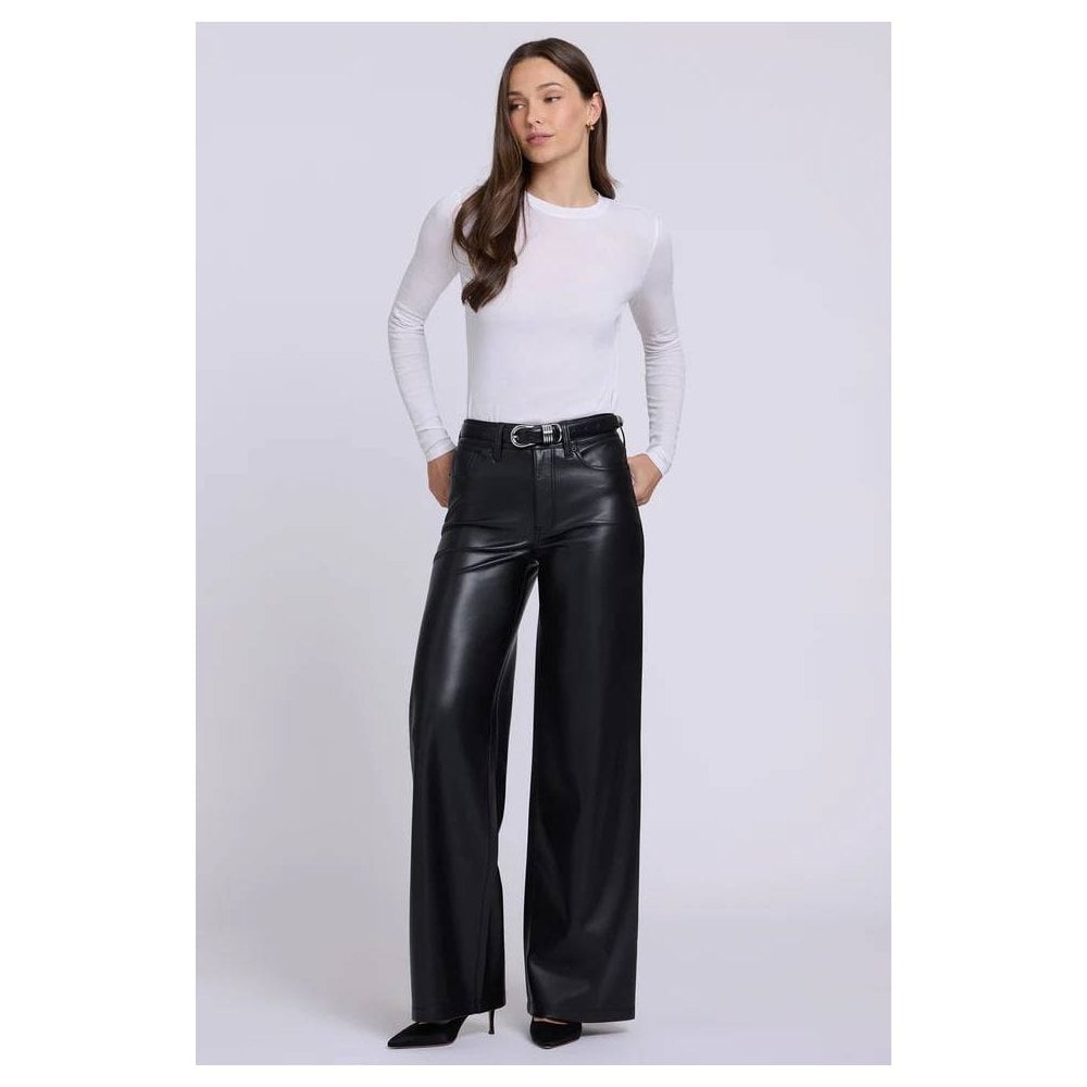 Vegan Stretch Leather Teresa Wide Leg Trousers