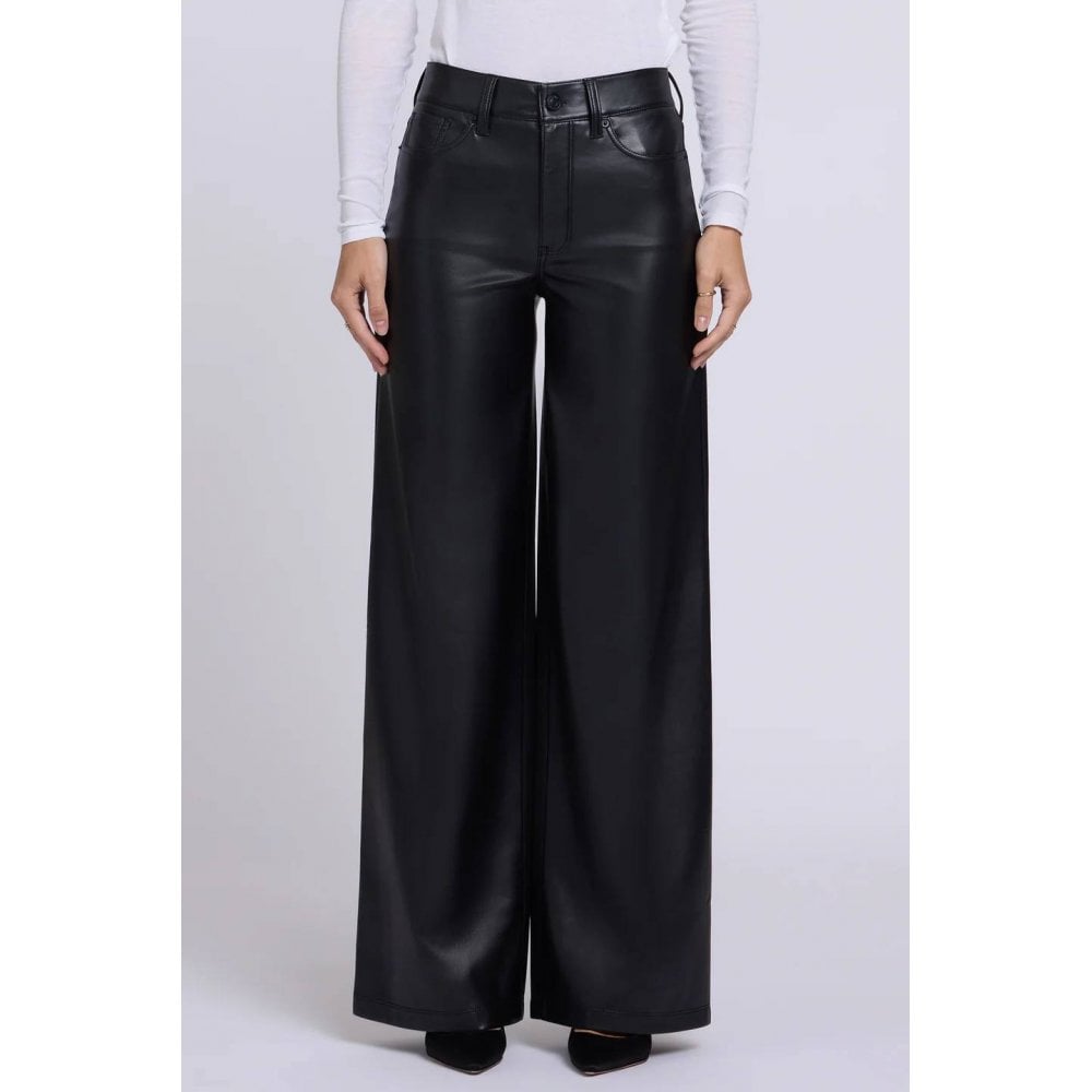 Vegan Stretch Leather Teresa Wide Leg Trousers