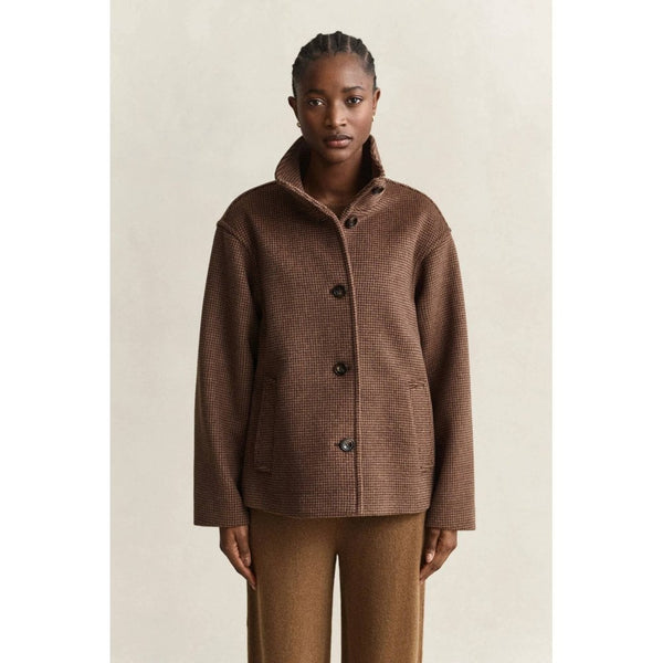 Checked Wool Blend Jacket