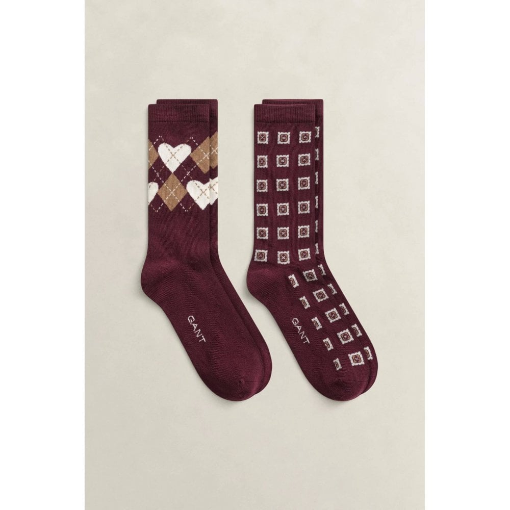 Argyle Heart 2-Pack Socks Gift Box