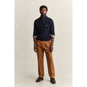 Lambswool Cable Knit Half-Buttoned Sweater