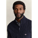 Lambswool Cable Knit Half-Buttoned Sweater
