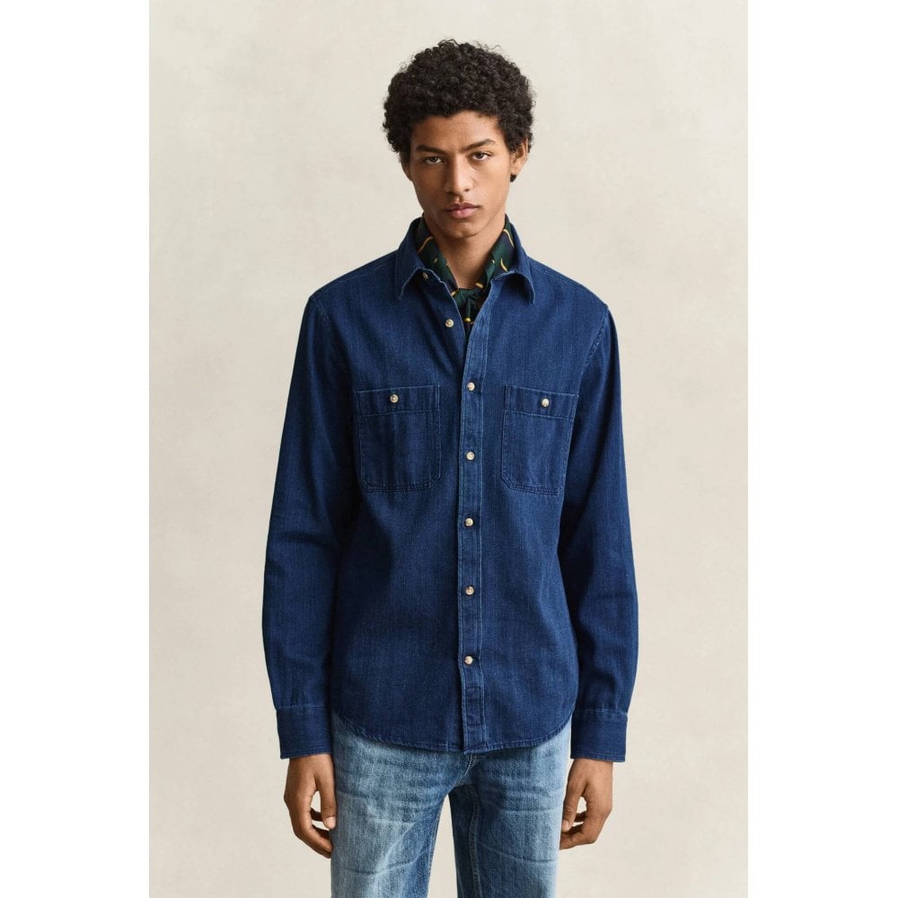 Indigo Herringbone Shirt
