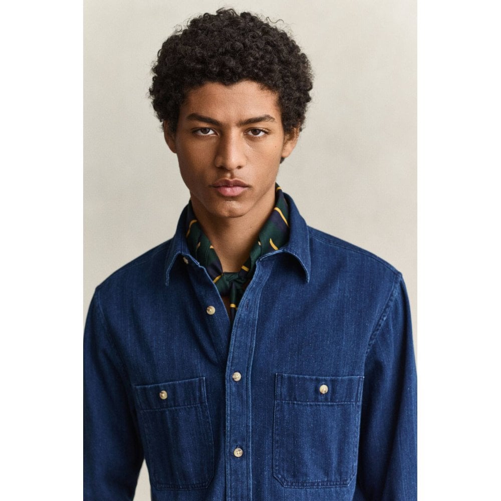 Indigo Herringbone Shirt