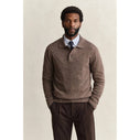Wool Blend Nepps Polo Sweater