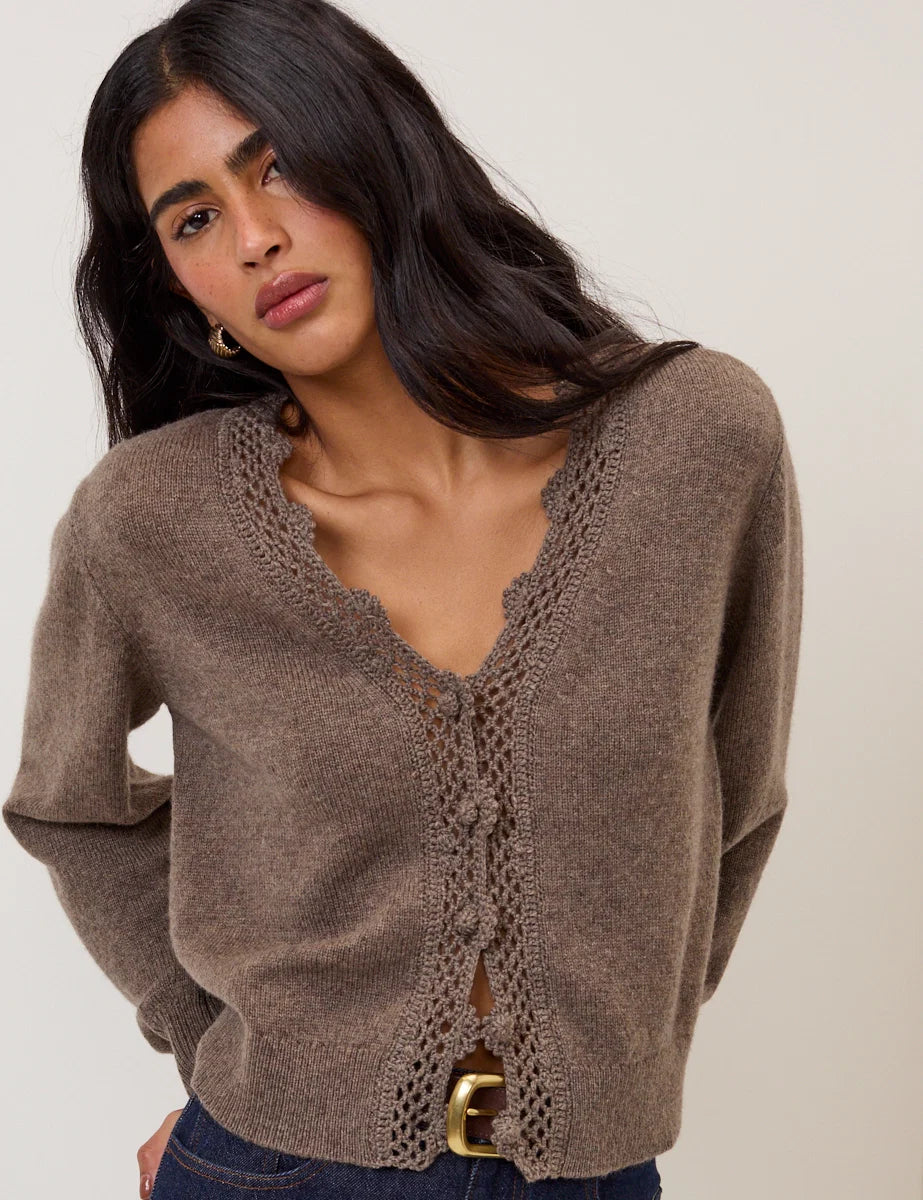 Crochet V-neck Cardigan
