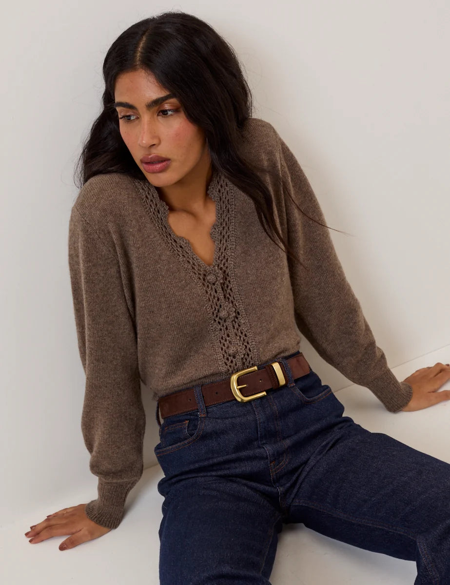 Crochet V-neck Cardigan